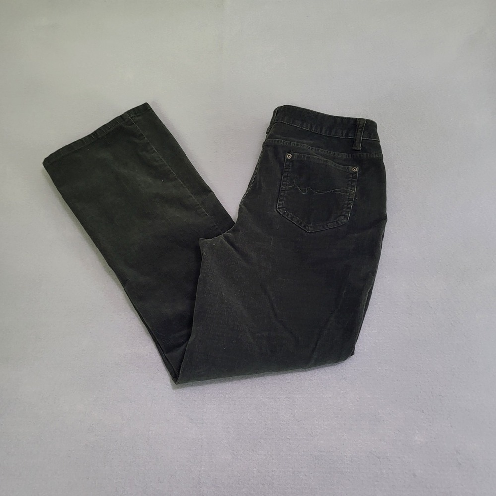St Johns Bay Bootcut Forest Green Corduroy Pants Women's Size 12 Academia